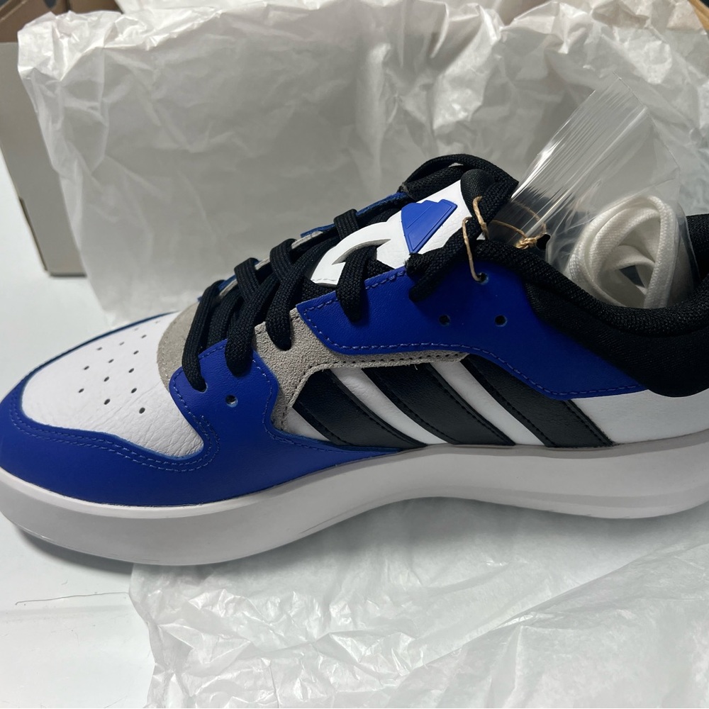 New adidas Court 24 'White Black Semi Lucid Blue' Men's Shoes Size 8